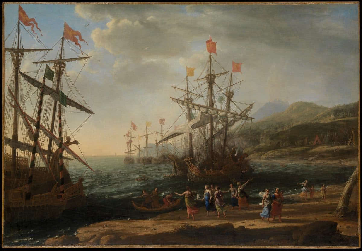The Trojan Women Setting Fire to Their Fleet by Claude Lorrain (Claude Gellée)
