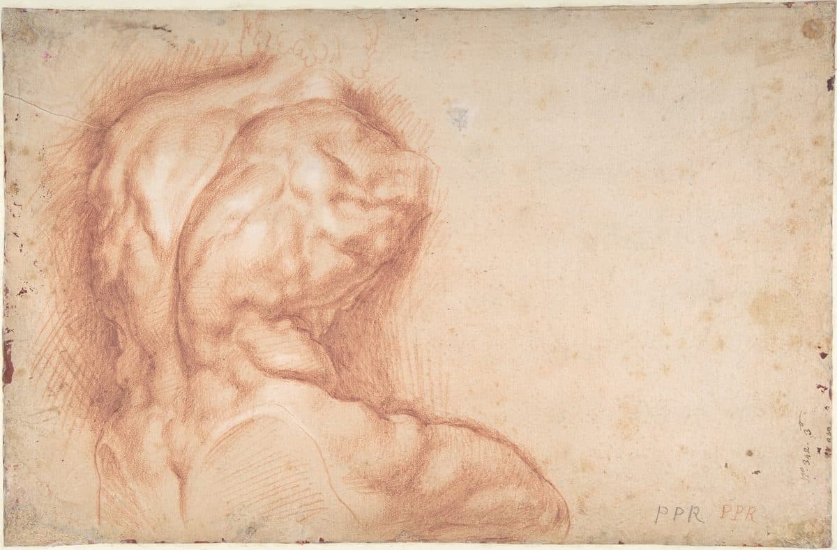 The Virgin Adored by Saints (recto); Study of the Torso Belvedere (verso) by Peter Paul Rubens