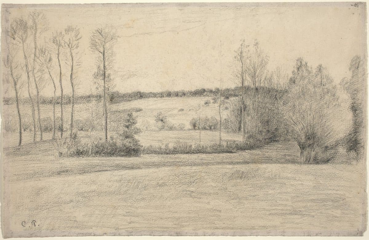 Trees and Meadows at Eragny by Camille Pissarro