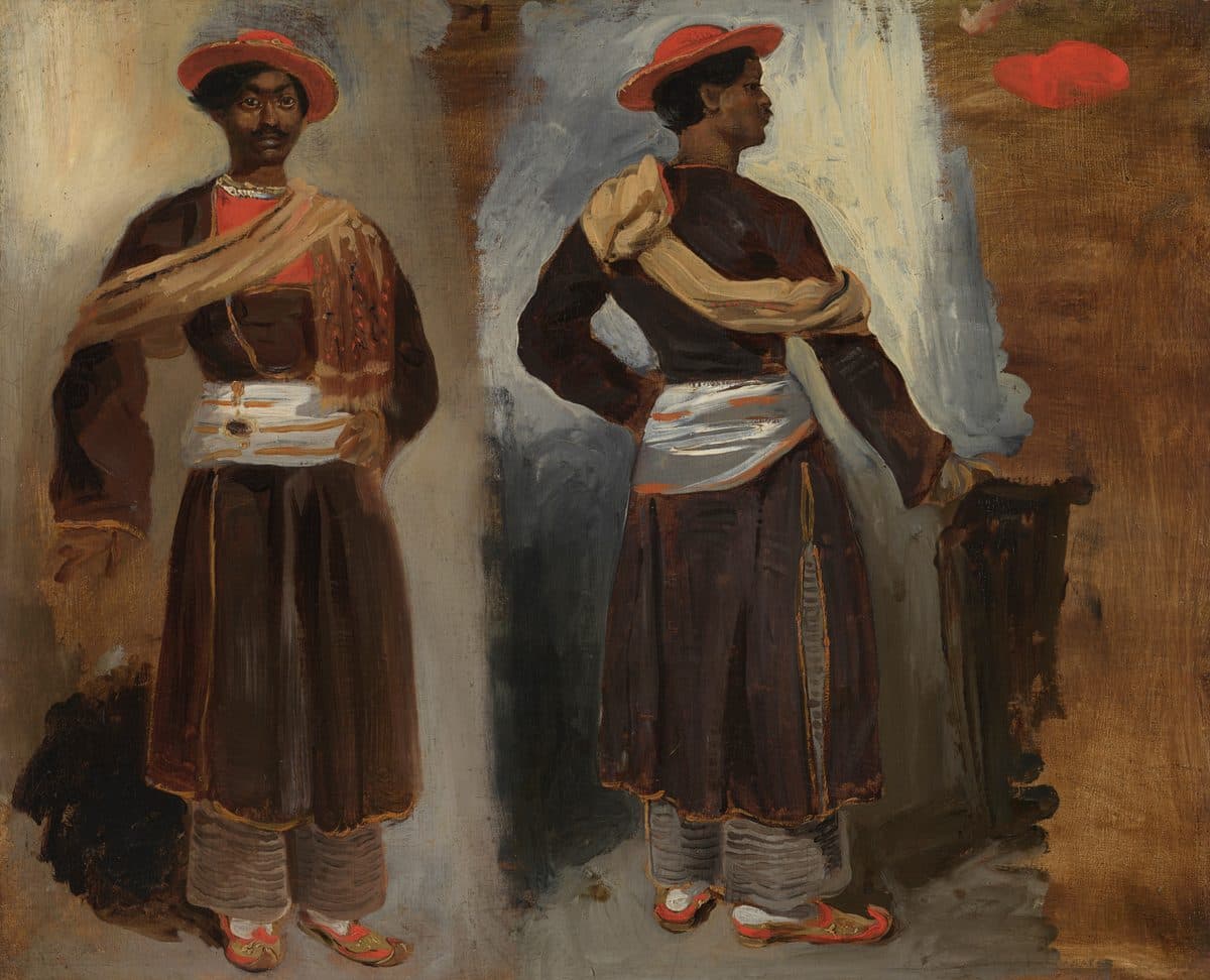 Two Studies of a Standing Indian from Calcutta by Eugène Delacroix