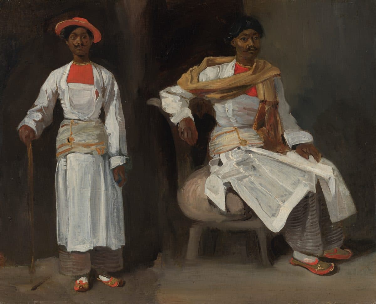 Two Studies of an Indian from Calcutta, Seated and Standing by Eugène Delacroix