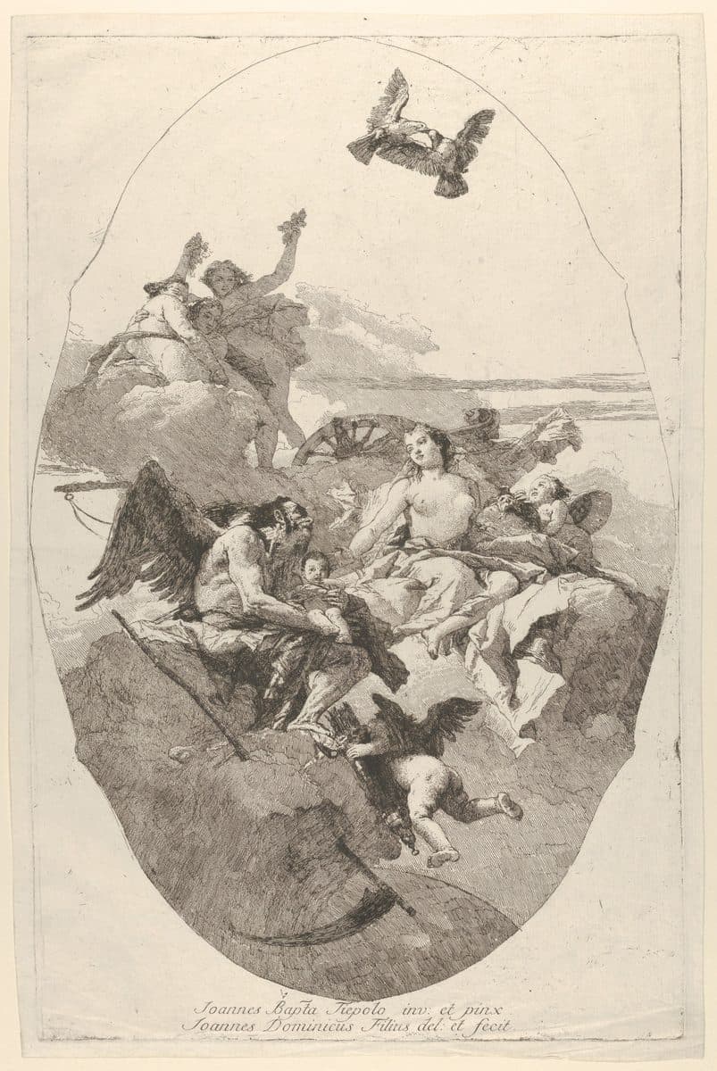 Venus entrusting Cupid to Time by Giovanni Domenico Tiepolo