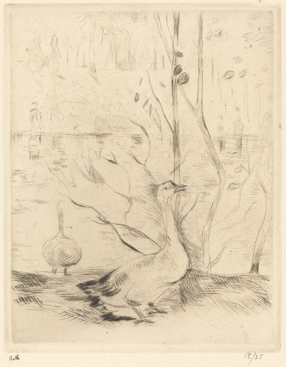 Walk in the Boulogne Wood by Berthe Morisot