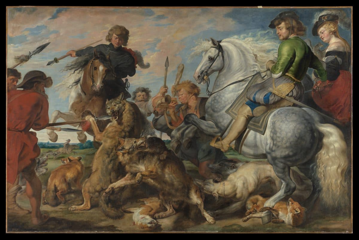 Wolf and Fox Hunt by Peter Paul Rubens