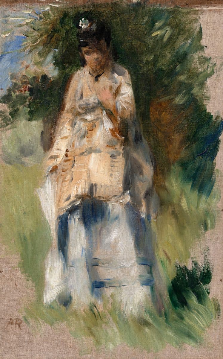 Woman Standing by a Tree by Auguste Renoir