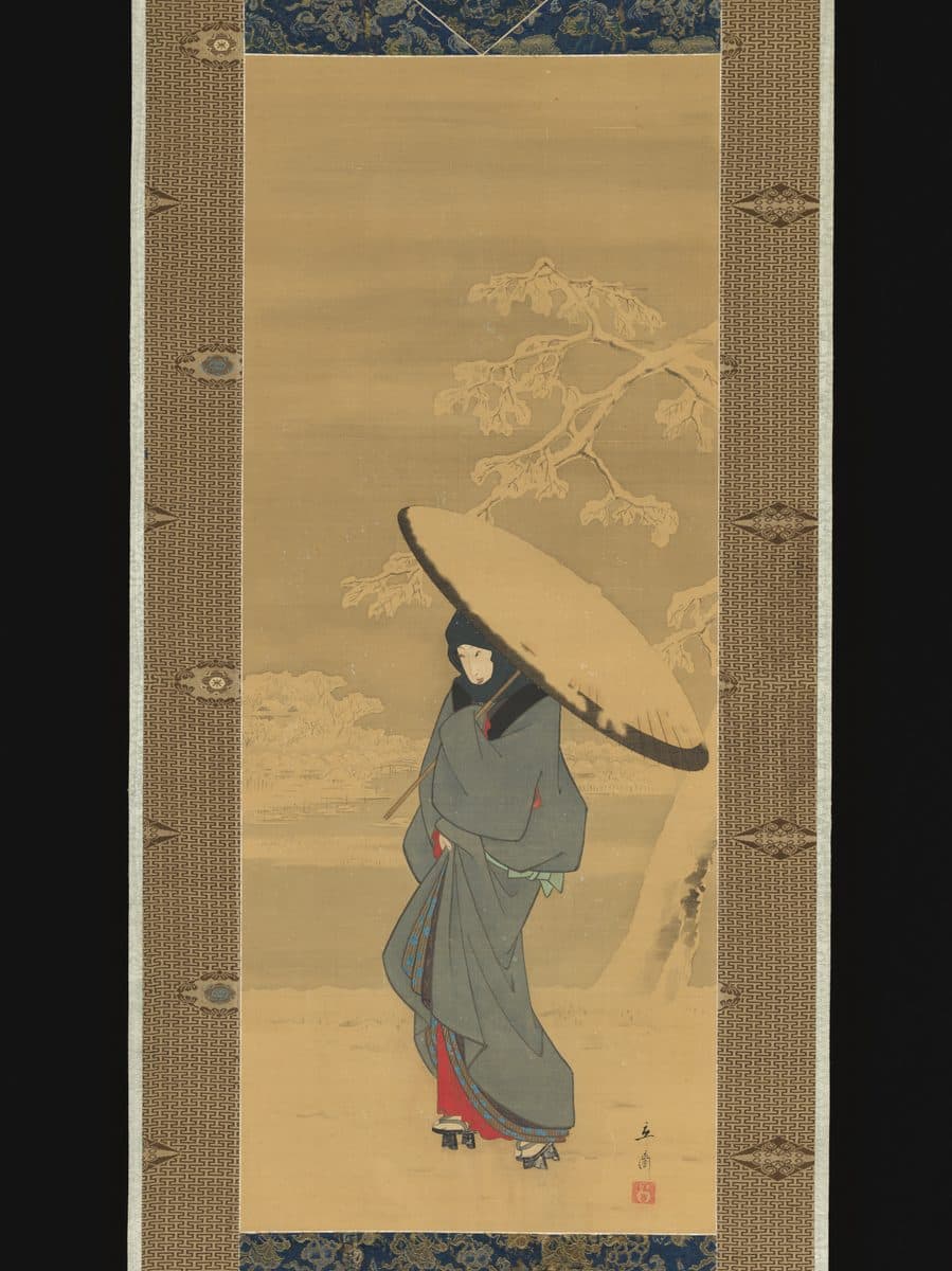 Woman Walking in the Snow by Utagawa Hiroshige