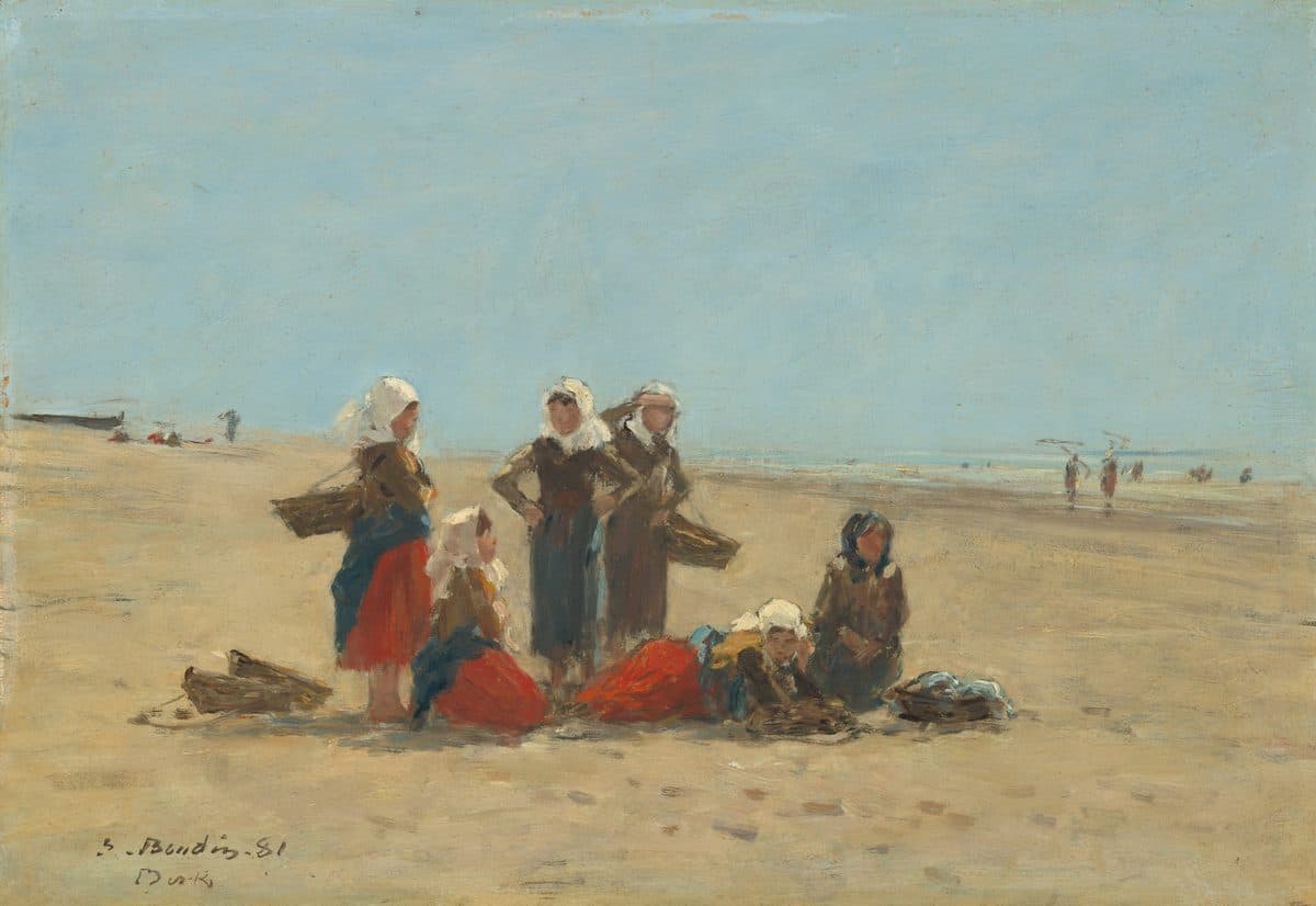 Women on the Beach at Berck by Eugène Boudin