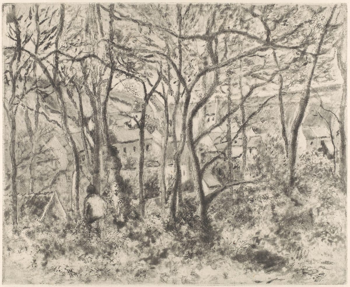 Wooded Landscape at L'Hermitage, Pontoise by Camille Pissarro