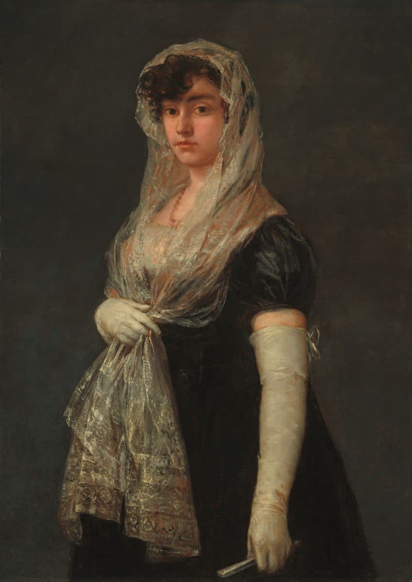 Young Lady Wearing a Mantilla and Basquina by Francisco Goya